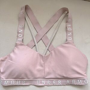 Under Armour, light pink womens xs sports bra with racerback & light padding